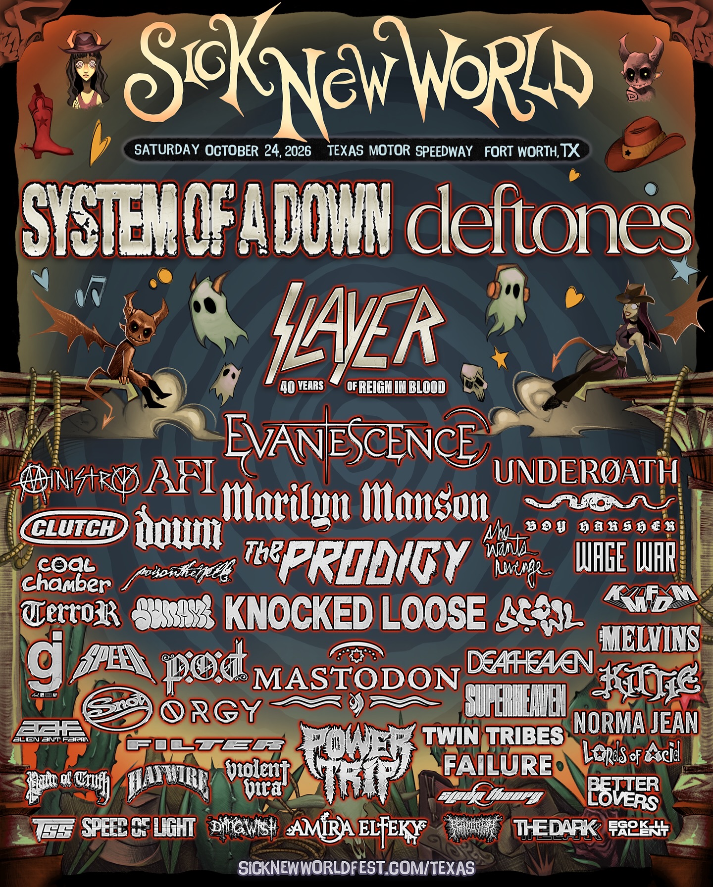 Clutch Sick New World Tour Poster 2026